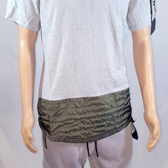 Southpole Nylon Trim Long Scallope Tee T-Shirt - Picture 5 of 5